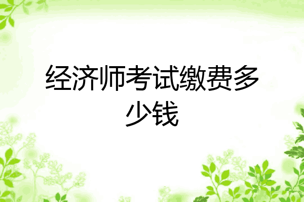 经济师考试缴费多少钱