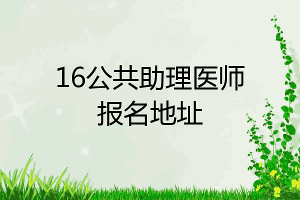 16公共助理医师报名地址