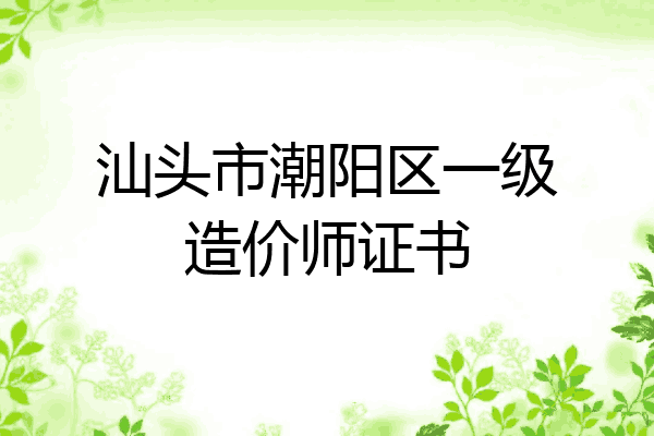 汕头市潮阳区一级造价师证书