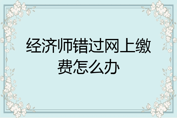 经济师错过网上缴费怎么办