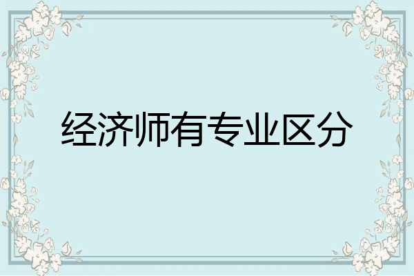 经济师有专业区分