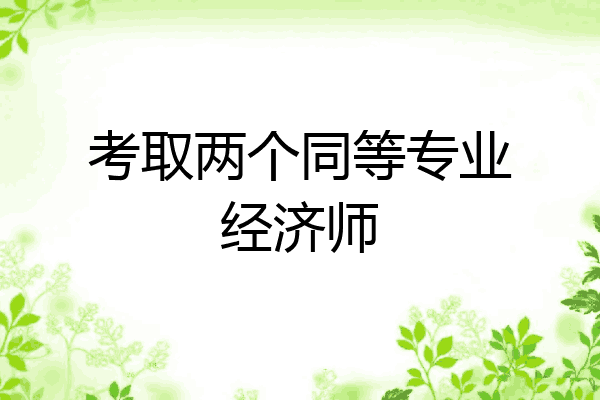 考取两个同等专业经济师