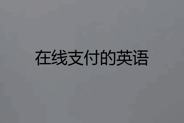 在线支付的英语