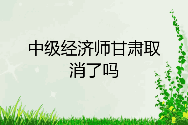 中级经济师甘肃取消了吗
