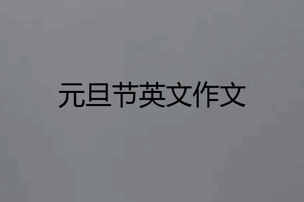 元旦节英文作文