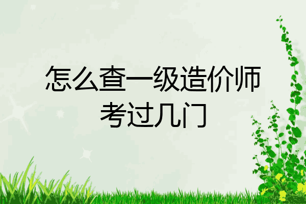 怎么查一级造价师考过几门