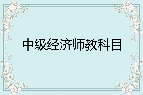 中级经济师教科目