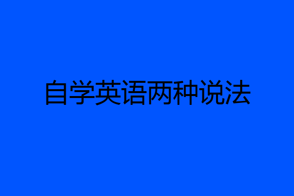 自学英语两种说法