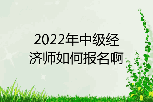 2022年中级经济师如何报名啊