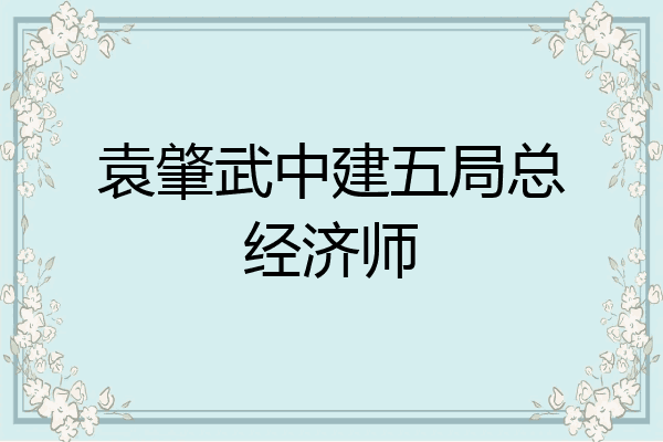 袁肇武中建五局总经济师