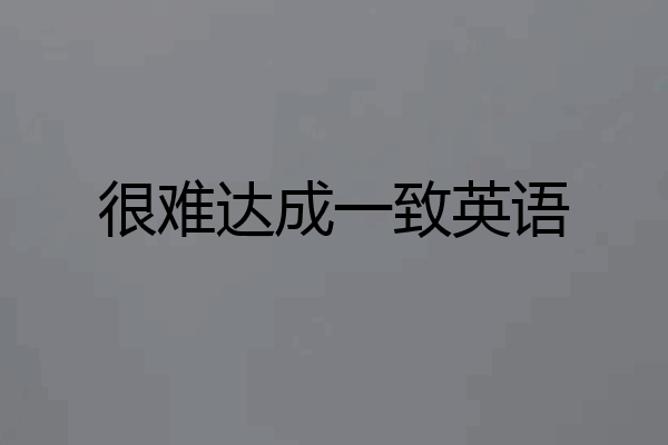 很难达成一致英语