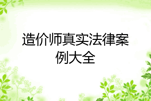 造价师真实法律案例大全