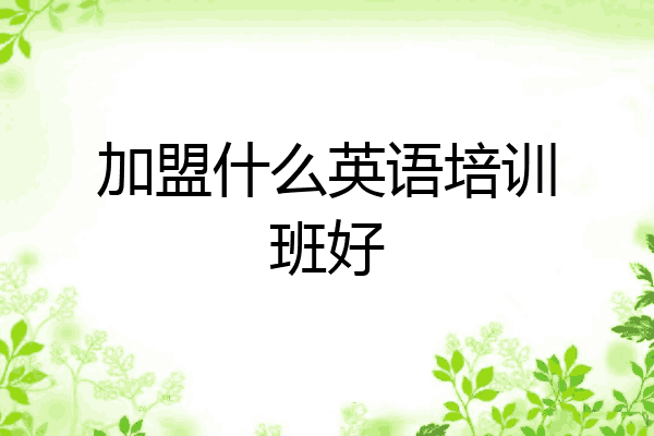 加盟什么英语培训班好