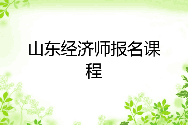 山东经济师报名课程