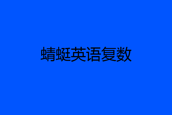 蜻蜓英语复数