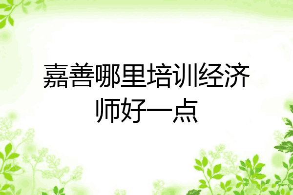 嘉善哪里培训经济师好一点