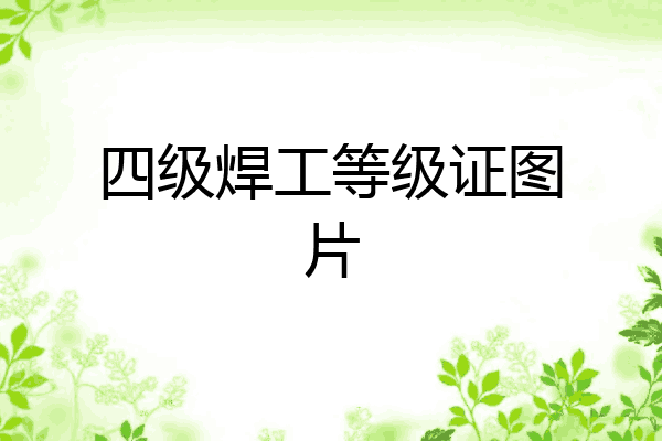 四级焊工等级证图片