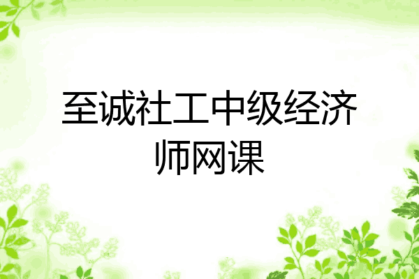 至诚社工中级经济师网课