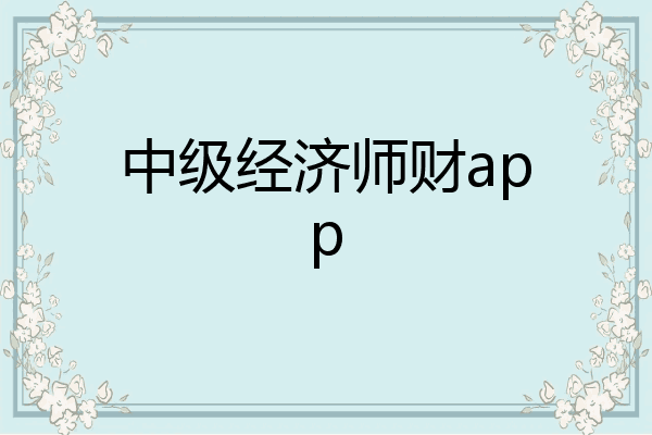 中级经济师财app