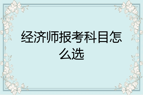经济师报考科目怎么选