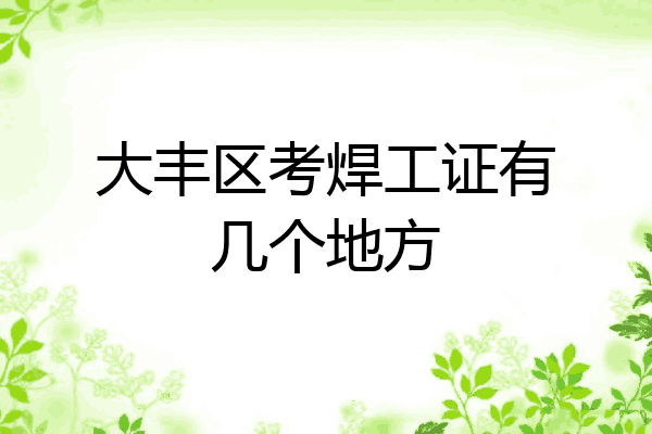大丰区考焊工证有几个地方