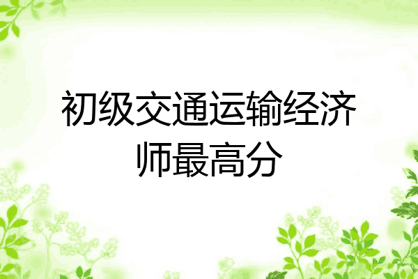 初级交通运输经济师最高分