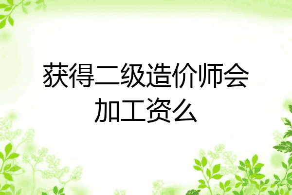 获得二级造价师会加工资么