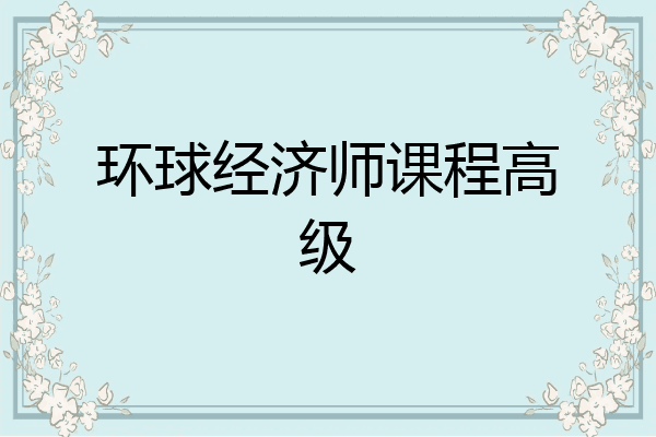 环球经济师课程高级