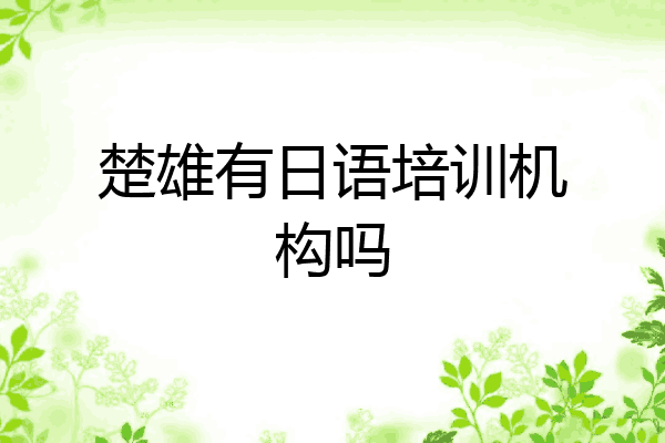 楚雄有日语培训机构吗
