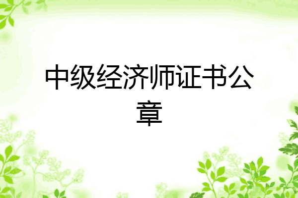 中级经济师证书公章