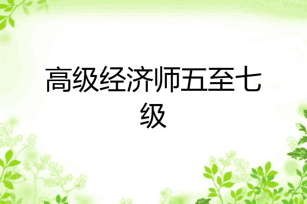高级经济师五至七级