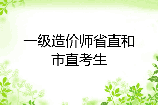 一级造价师省直和市直考生