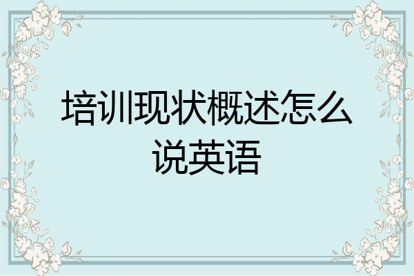 培训现状概述怎么说英语