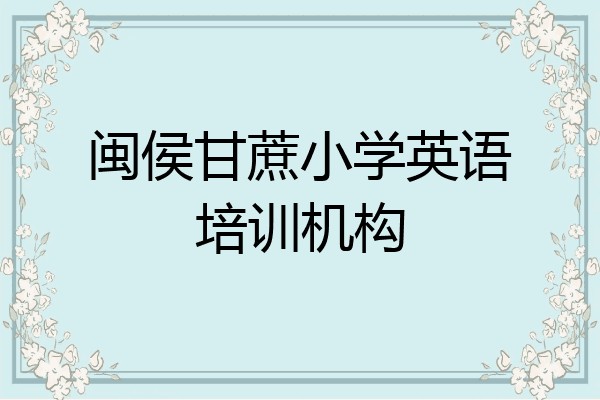 闽侯甘蔗小学英语培训机构