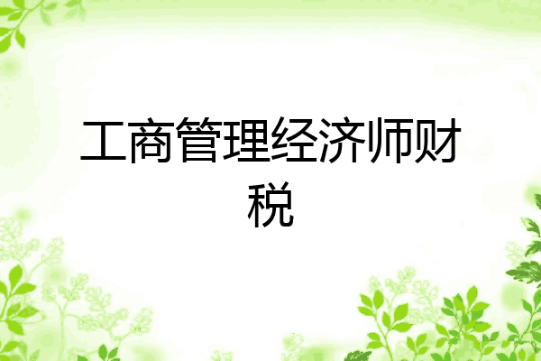 工商管理经济师财税