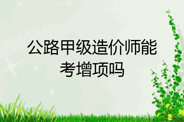公路甲级造价师能考增项吗