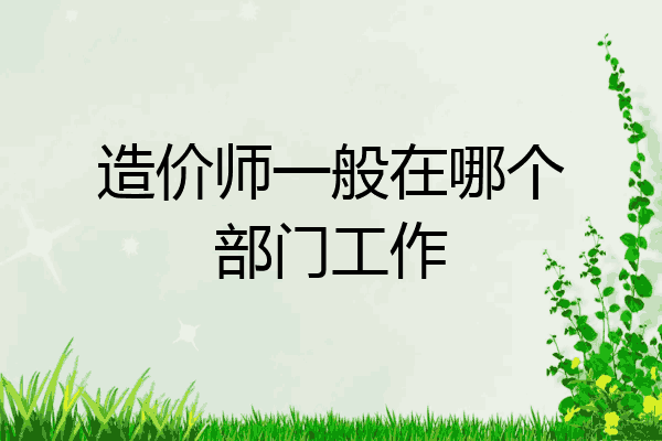 造价师一般在哪个部门工作