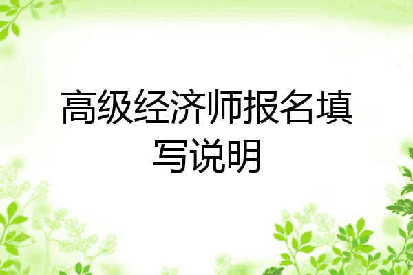 高级经济师报名填写说明