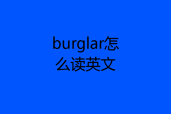 burglar怎么读英文