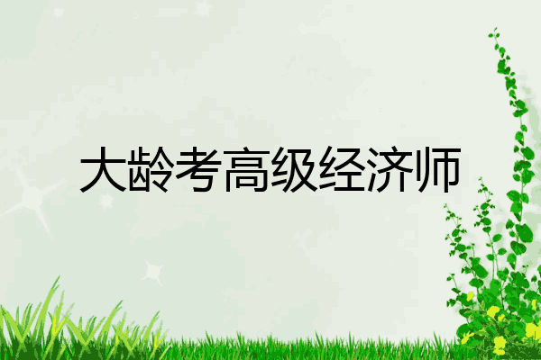 大龄考高级经济师