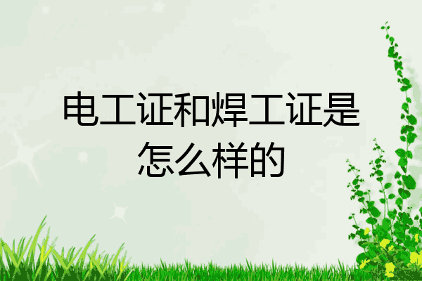 电工证和焊工证是怎么样的