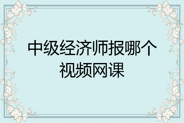 中级经济师报哪个视频网课