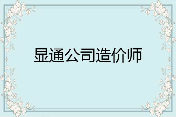 显通公司造价师