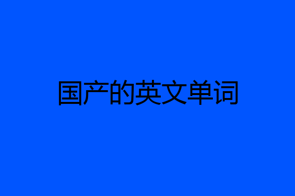 国产的英文单词