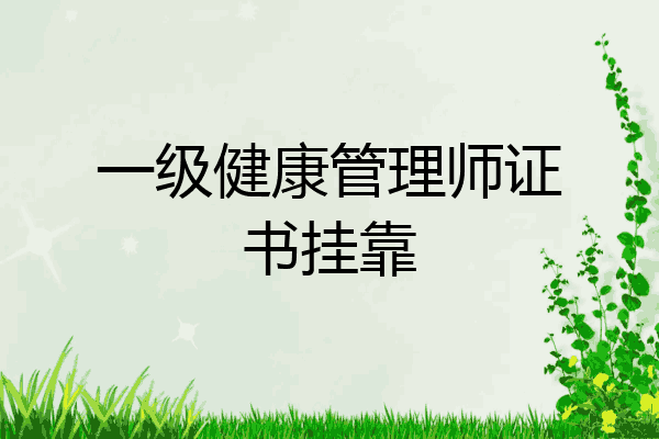 一级健康管理师证书挂靠