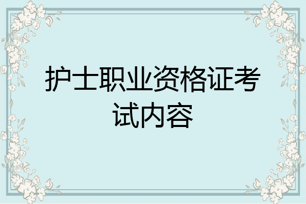 护士职业资格证考试内容