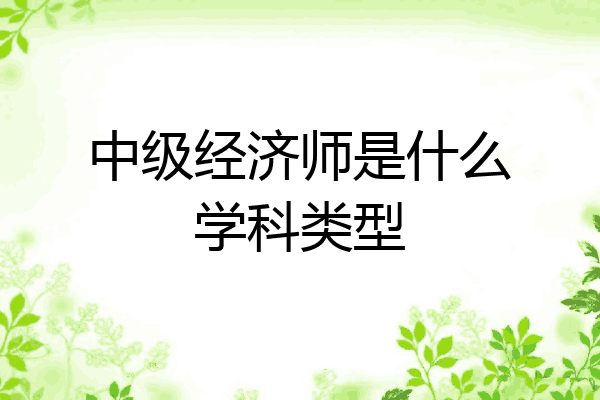 中级经济师是什么学科类型