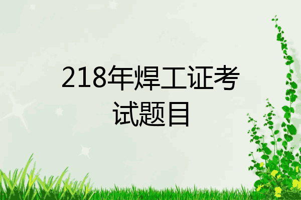 218年焊工证考试题目