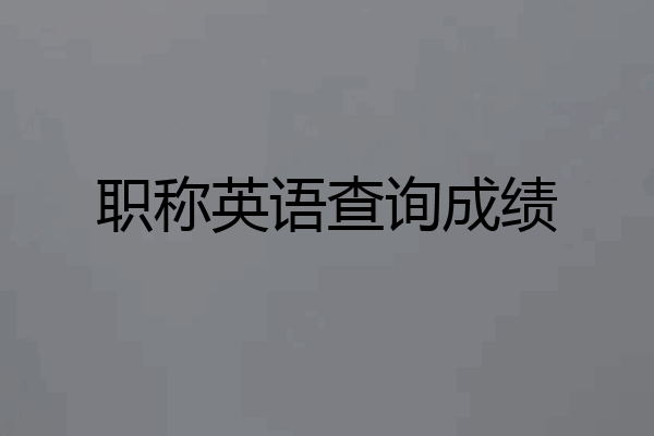 职称英语查询成绩