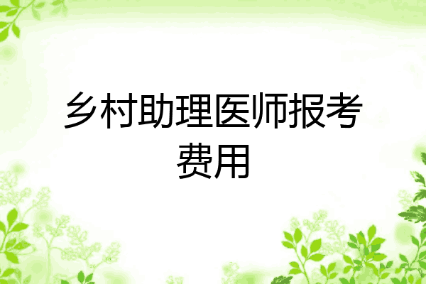 乡村助理医师报考费用